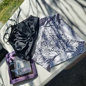 Vimpunec 2 piece swimsuit. SM  Black & white ☆ NWT & bag ☆ Super cute